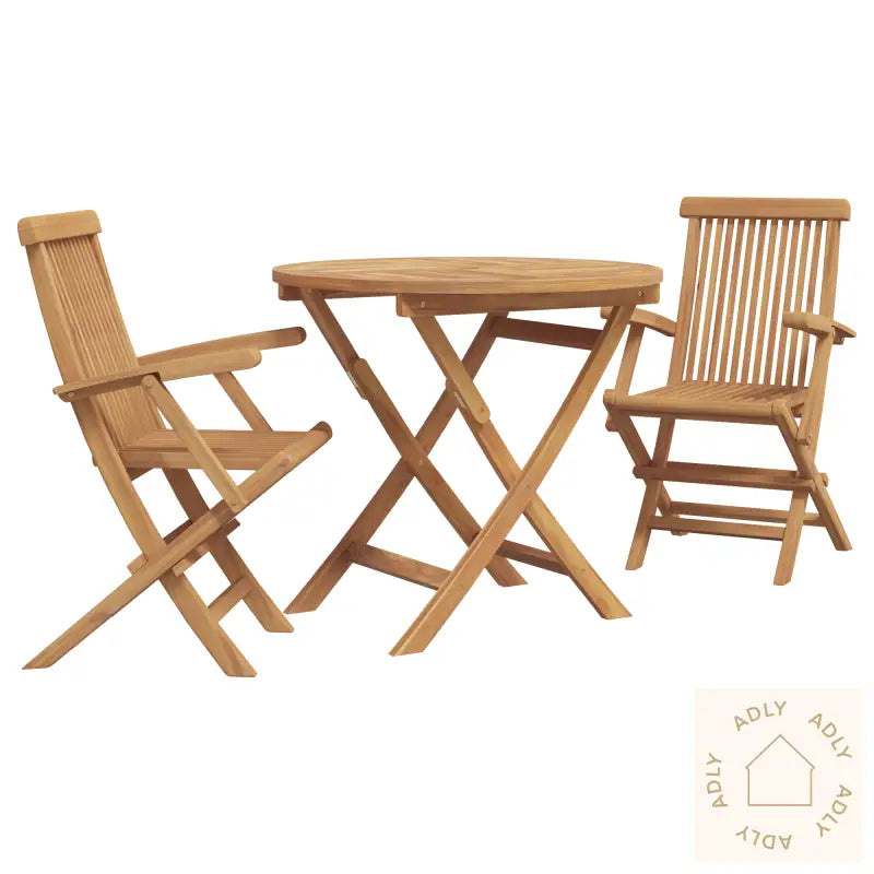 3 Delt Sammenleggbart Hagebistro Set I Solid Acacia