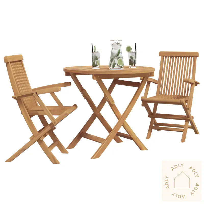 3 Delt Sammenleggbart Hagebistro Set I Solid Acacia