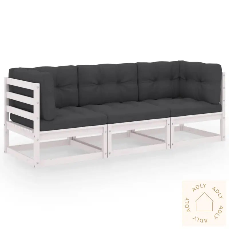 Hagesofa Med Puter 3-Seters Heltre Furu