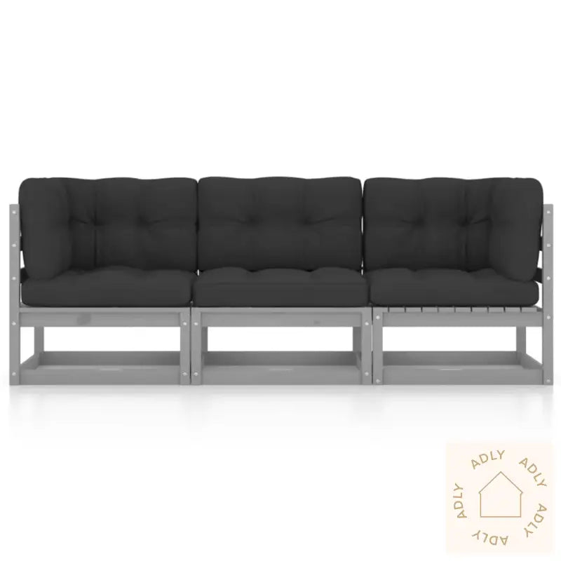 Hagesofa Med Puter 3-Seters Heltre Furu