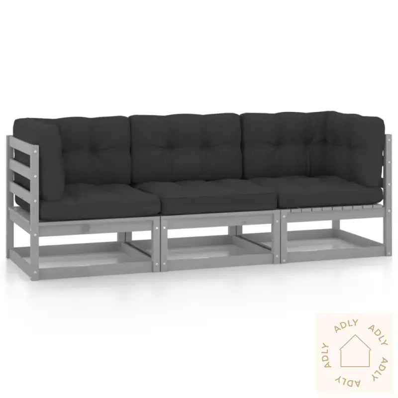 Hagesofa Med Puter 3-Seters Heltre Furu