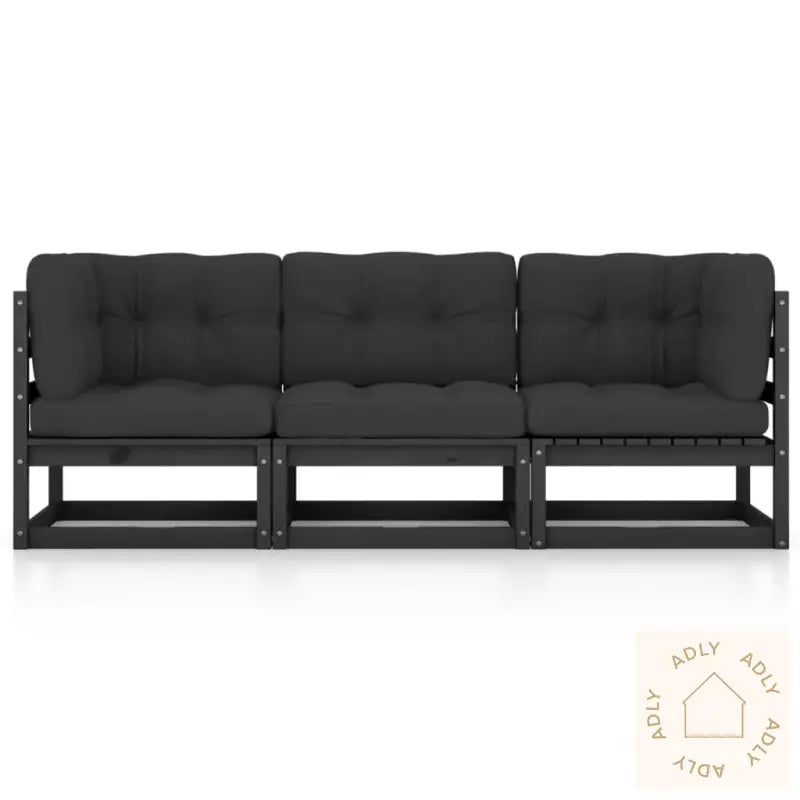 Hagesofa Med Puter 3-Seters Heltre Furu