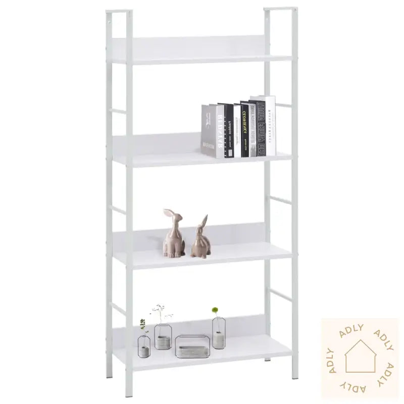 Bokhylle 4 Lag Hvit 60X27,6X124,5 Cm Konstruert Tre