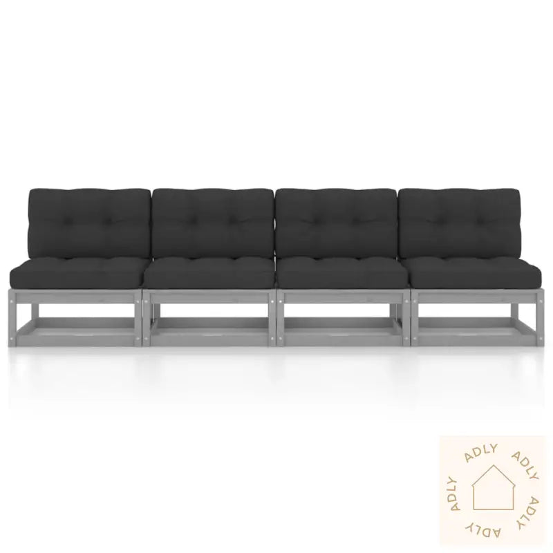 Hagesofa Med Puter 4-Seters Heltre Furu