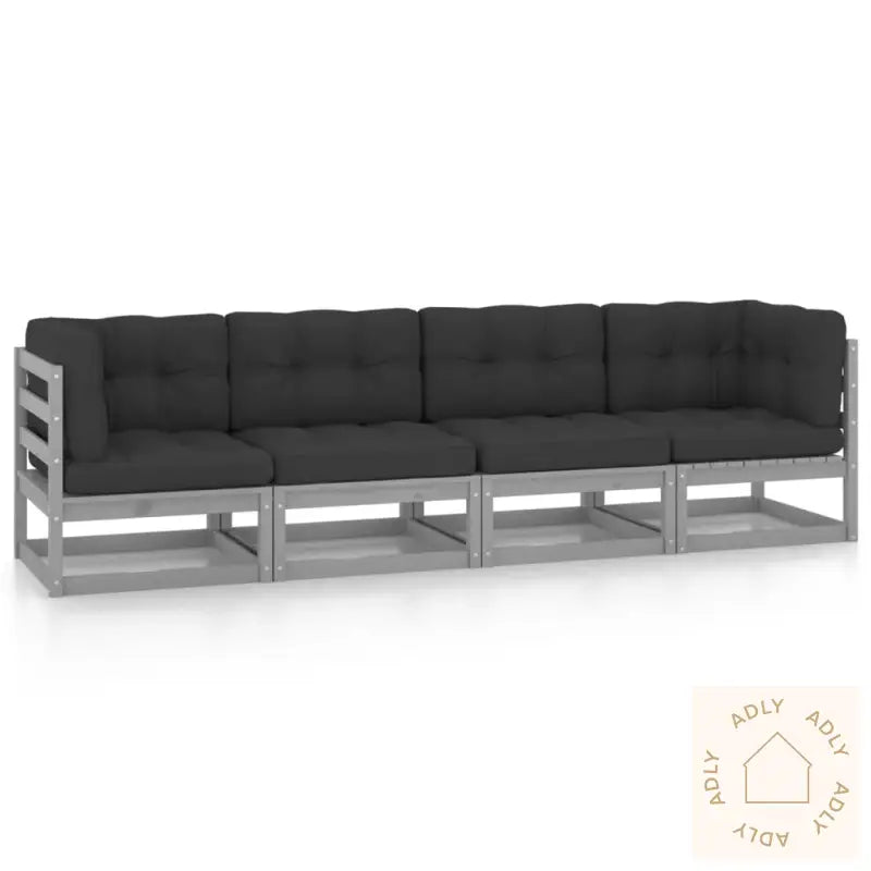 Hagesofa Med Puter 4-Seters Heltre Furu