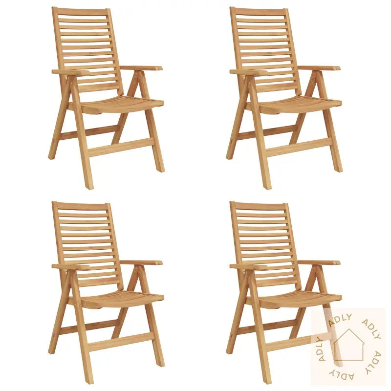 4 stk solid teaktre hagestoler med moderne design - Hagestoler