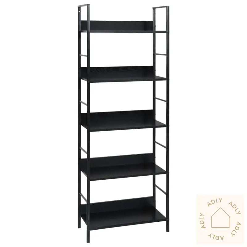 Bokhylle 5 Lag Svart 60X27,6X158,5 Cm Konstruert Tre
