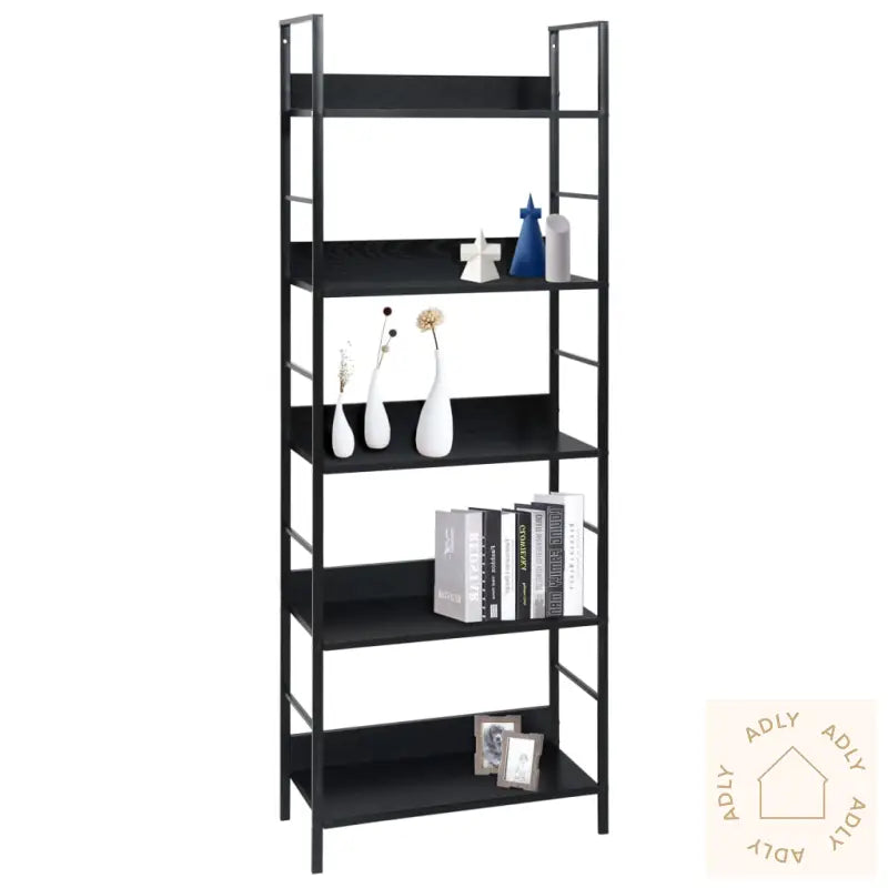 Bokhylle 5 Lag Svart 60X27,6X158,5 Cm Konstruert Tre