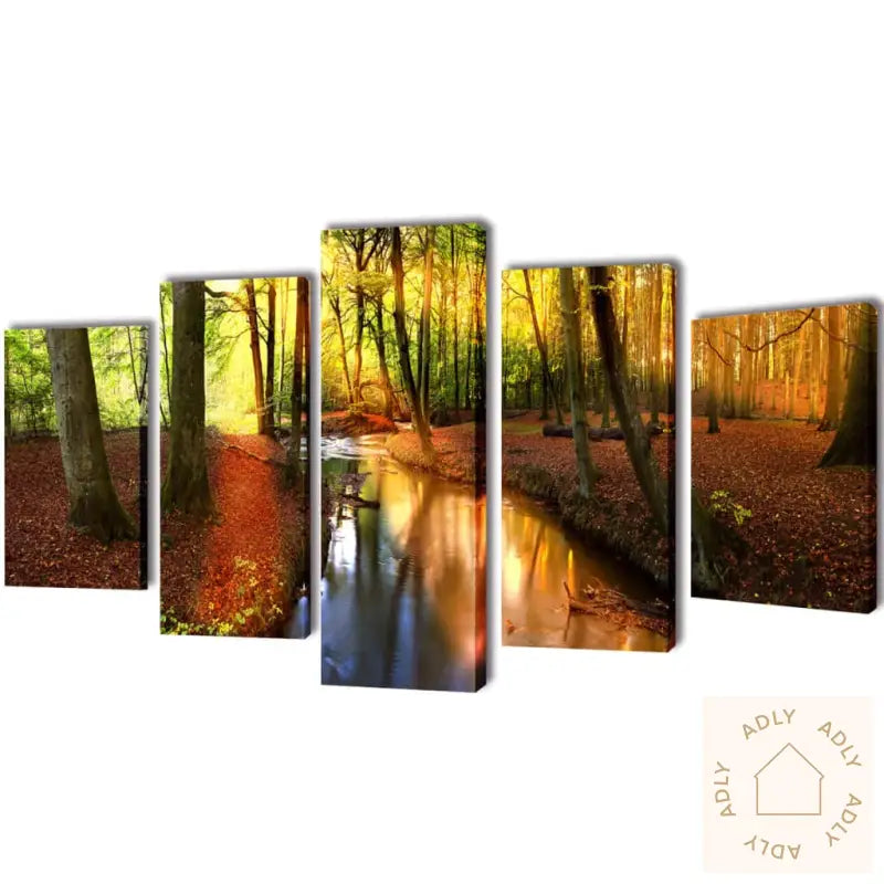 Kanvas Flerdelt Veggdekorasjon Skog 200 X 100 Cm