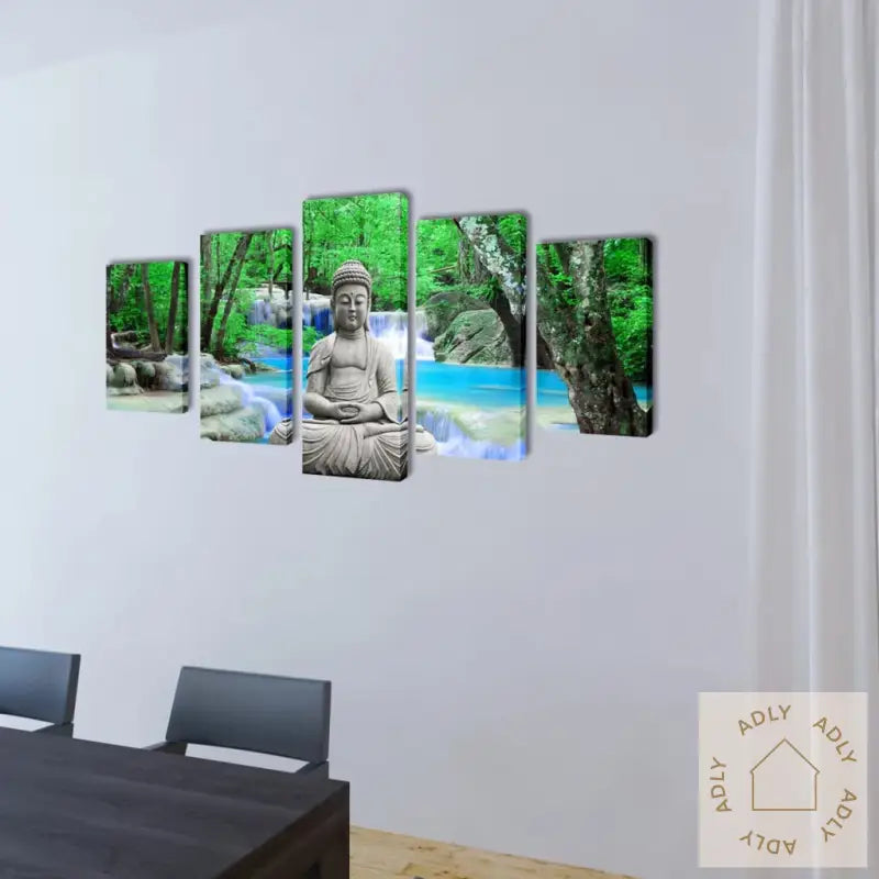 Kanvas Flerdelt Veggdekorasjon Buddha 200 X 100 Cm