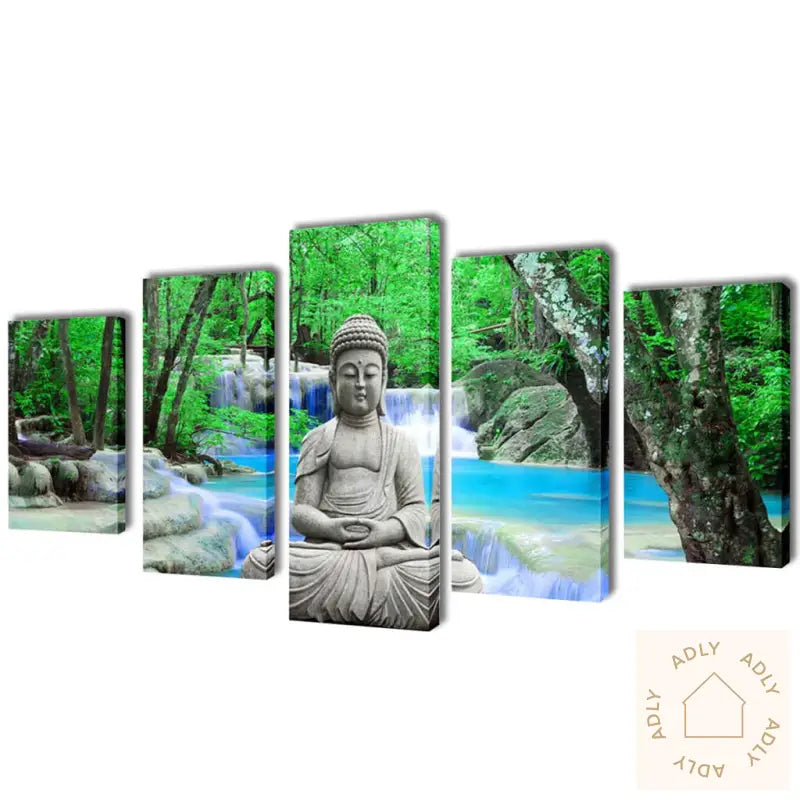 Kanvas Flerdelt Veggdekorasjon Buddha 200 X 100 Cm