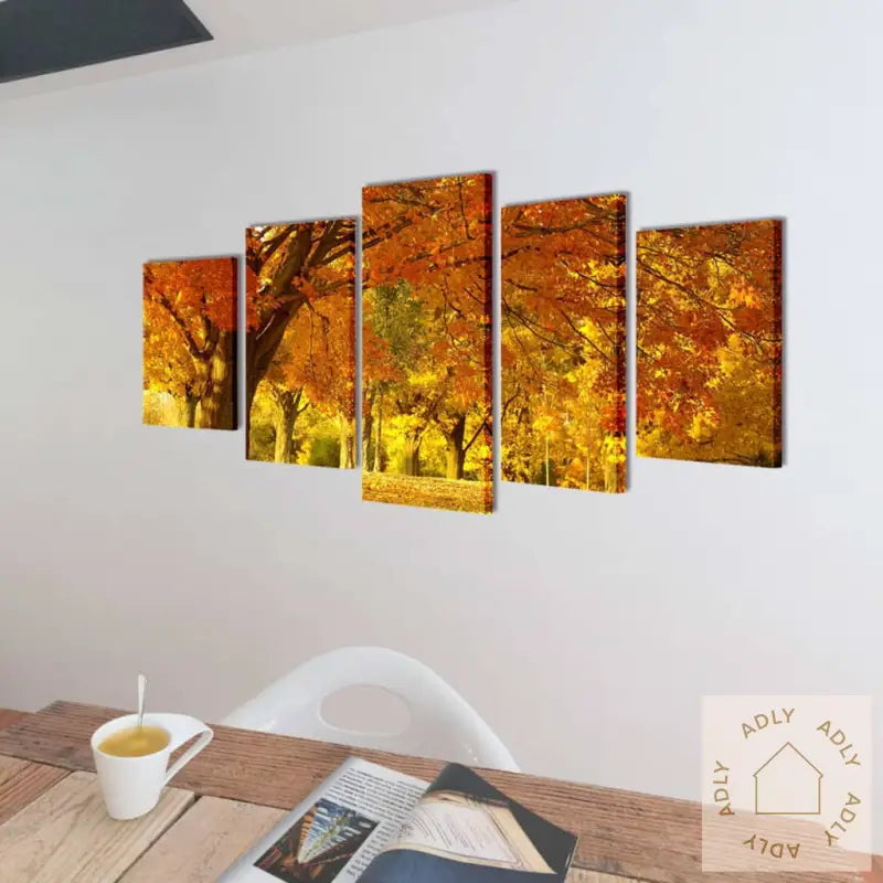 Kanvas Flerdelt Veggdekorasjon Lønnetre 100 X 50 Cm