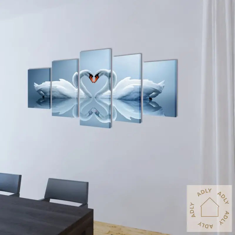Kanvas Flerdelt Veggdekorasjon Svane 200 X 100 Cm