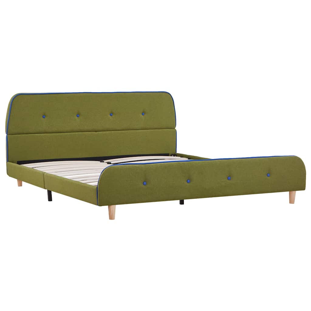 Sengeramme uten Madrass Grønt Stoff 135x190 cm