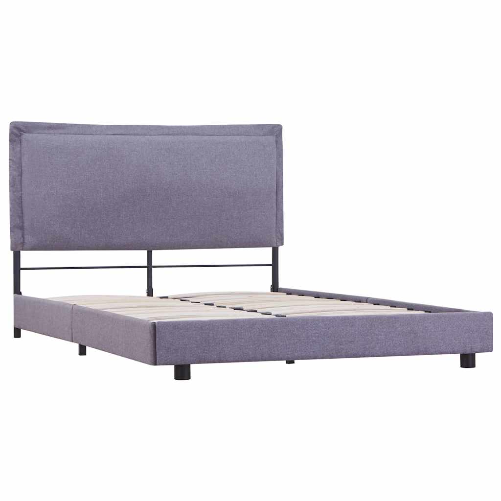Sengeramme uten Madrass Lysegrå Stoff 135x190 cm