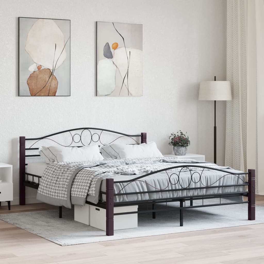 Sengeramme svart metall 160x200 cm