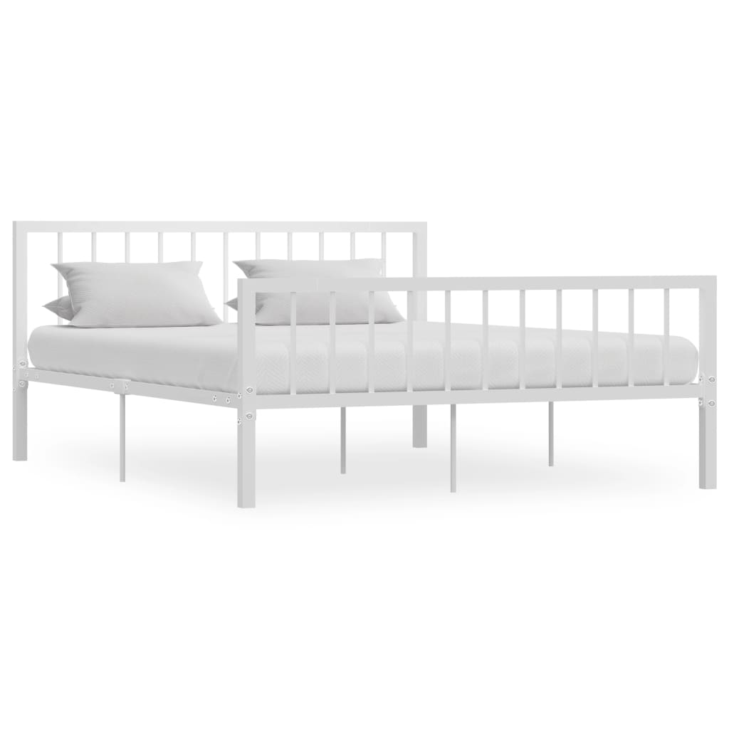 Sengeramme hvit metall 160x200 cm