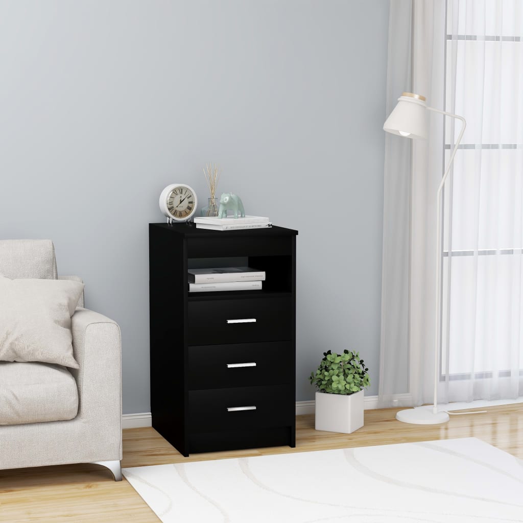Kommode Svart 40X50X76 Cm Konstruert Tre