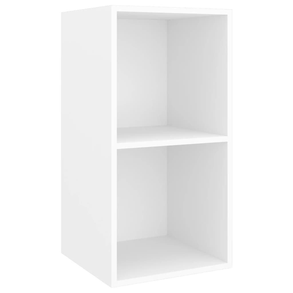 Vegghengt TV-benk hvit 37x37x72 cm konstruert tre