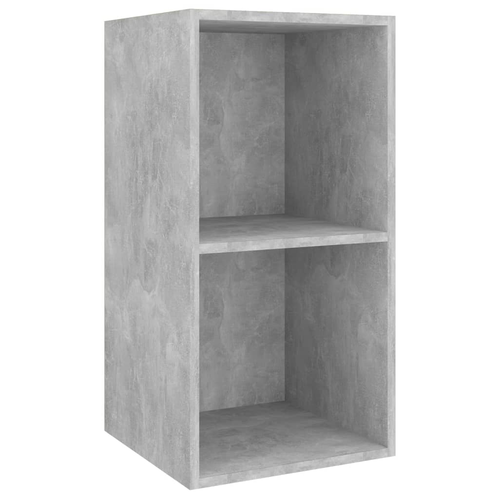 Vegghengt TV-benk betonggrå 37x37x72 cm konstruert tre