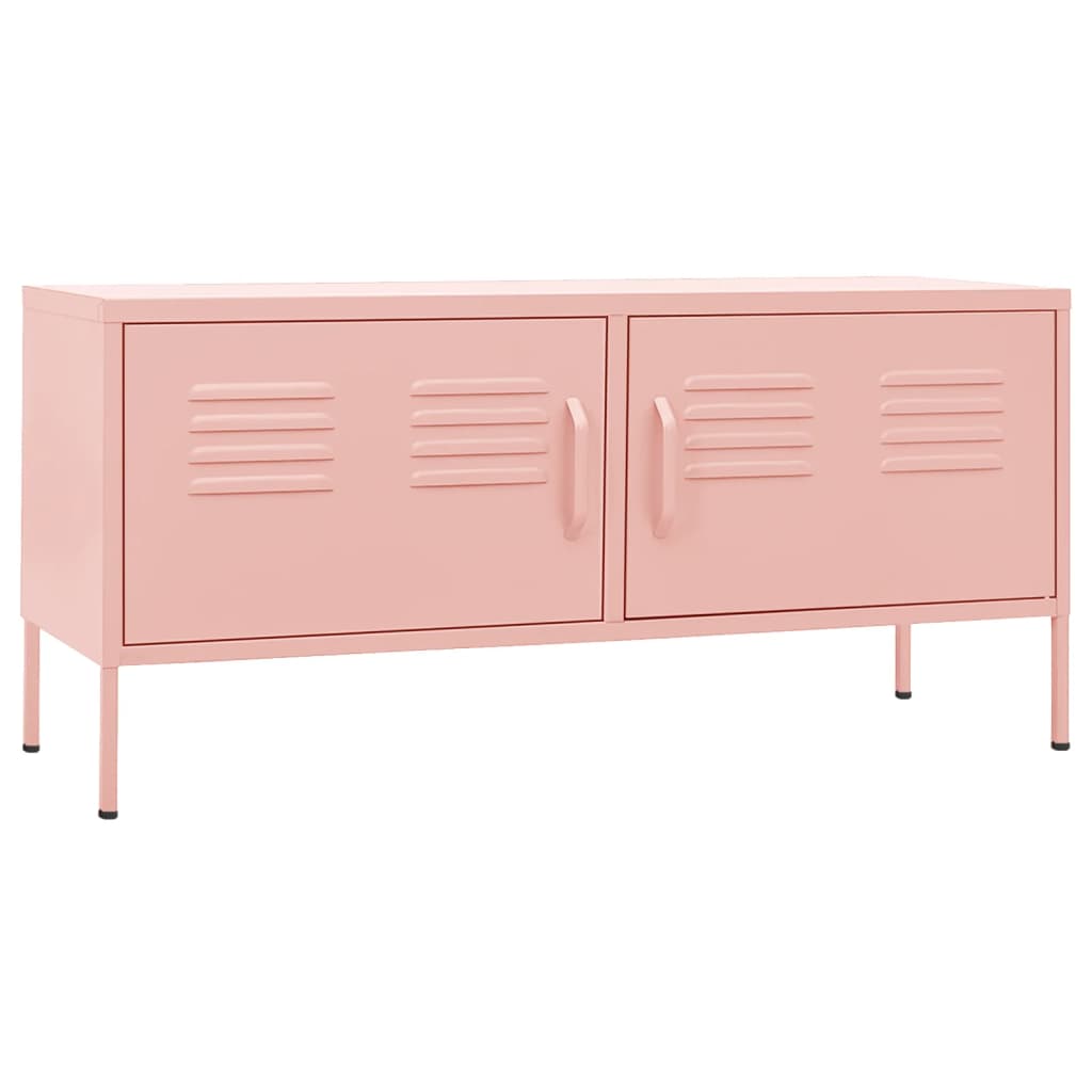TV-benk rosa 105x35x50 cm stål