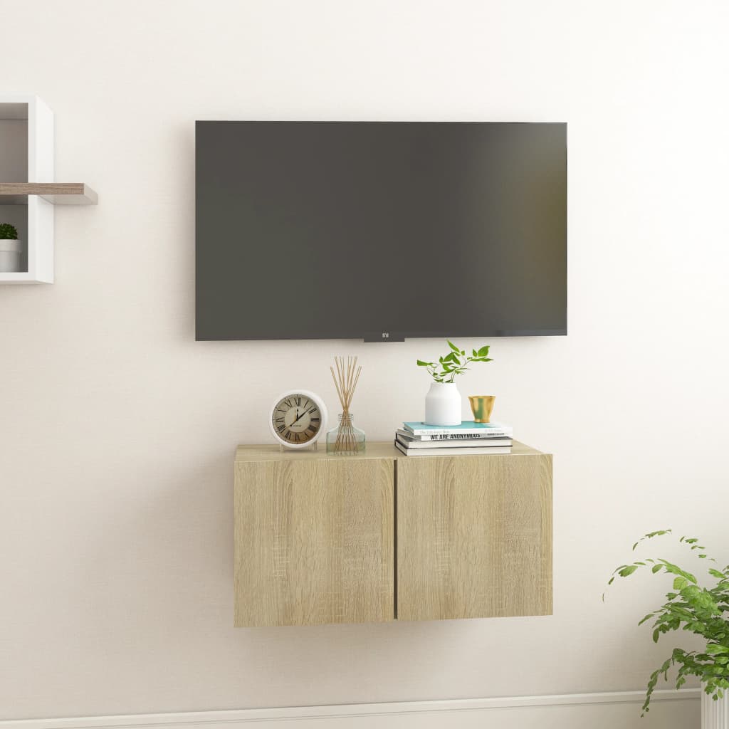 Hengende Tv-Benk Sonoma Eik 60X30X30 Cm