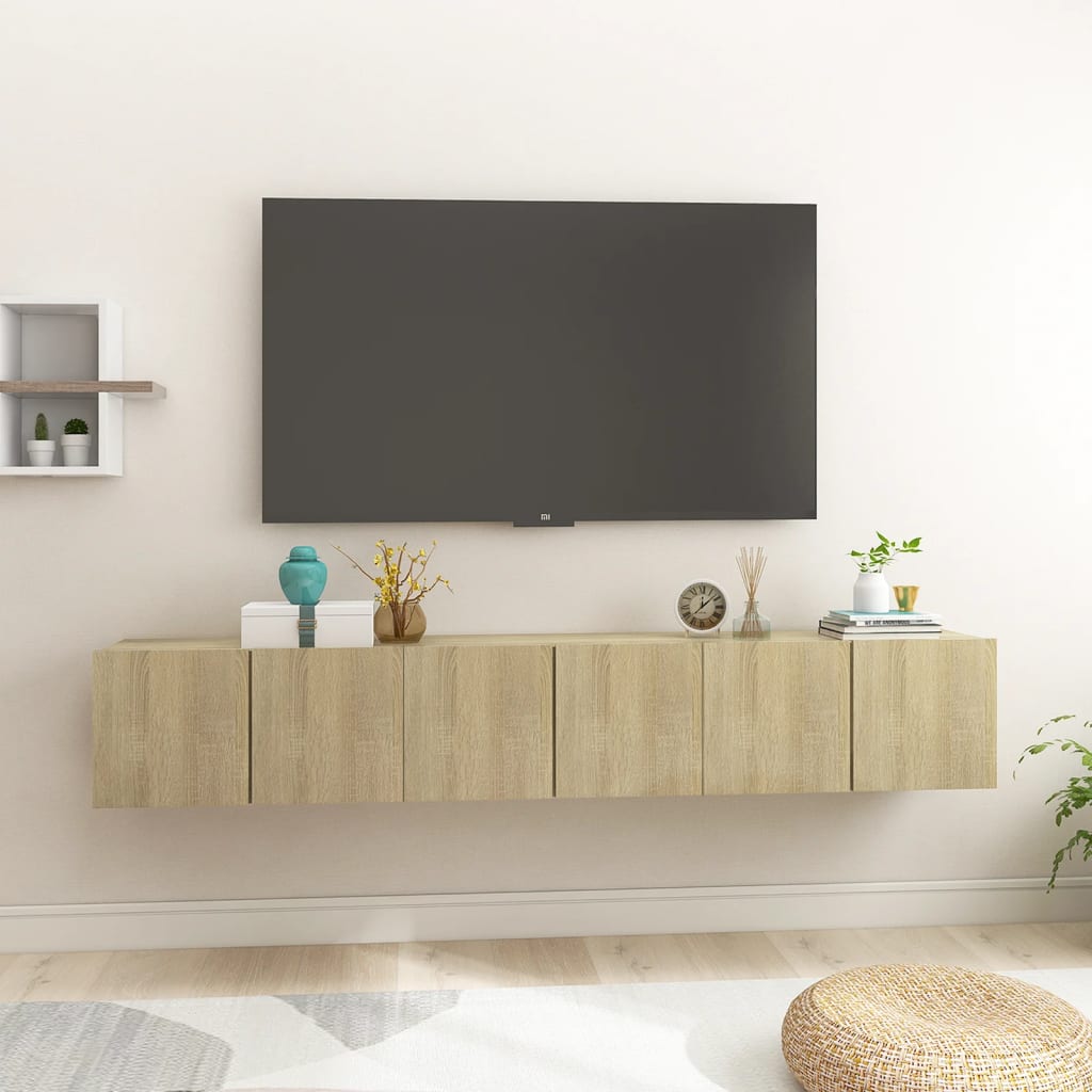 Hengende Tv-Benker 3 Stk Sonoma Eik 60X30X30 Cm