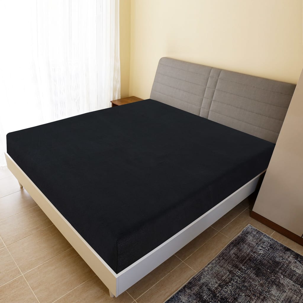 Jerseylaken 2 stk svart 90x200 cm bomull