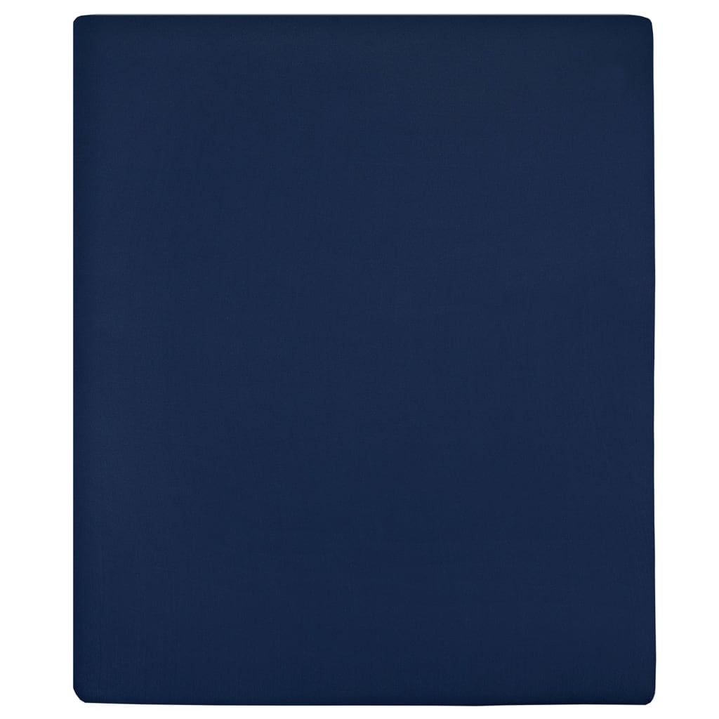 Jerseylaken marineblå 160x200 cm bomull