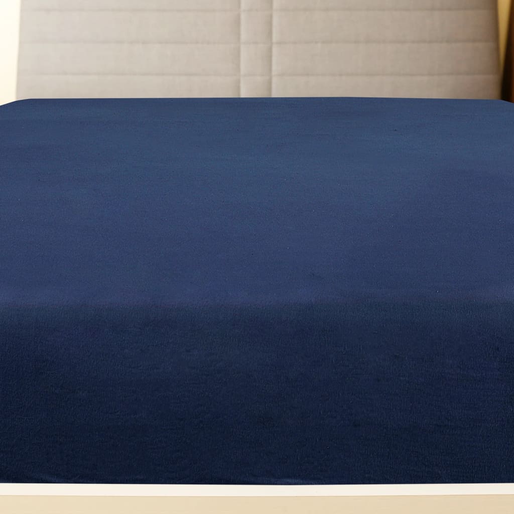 Jerseylaken marineblå 160x200 cm bomull