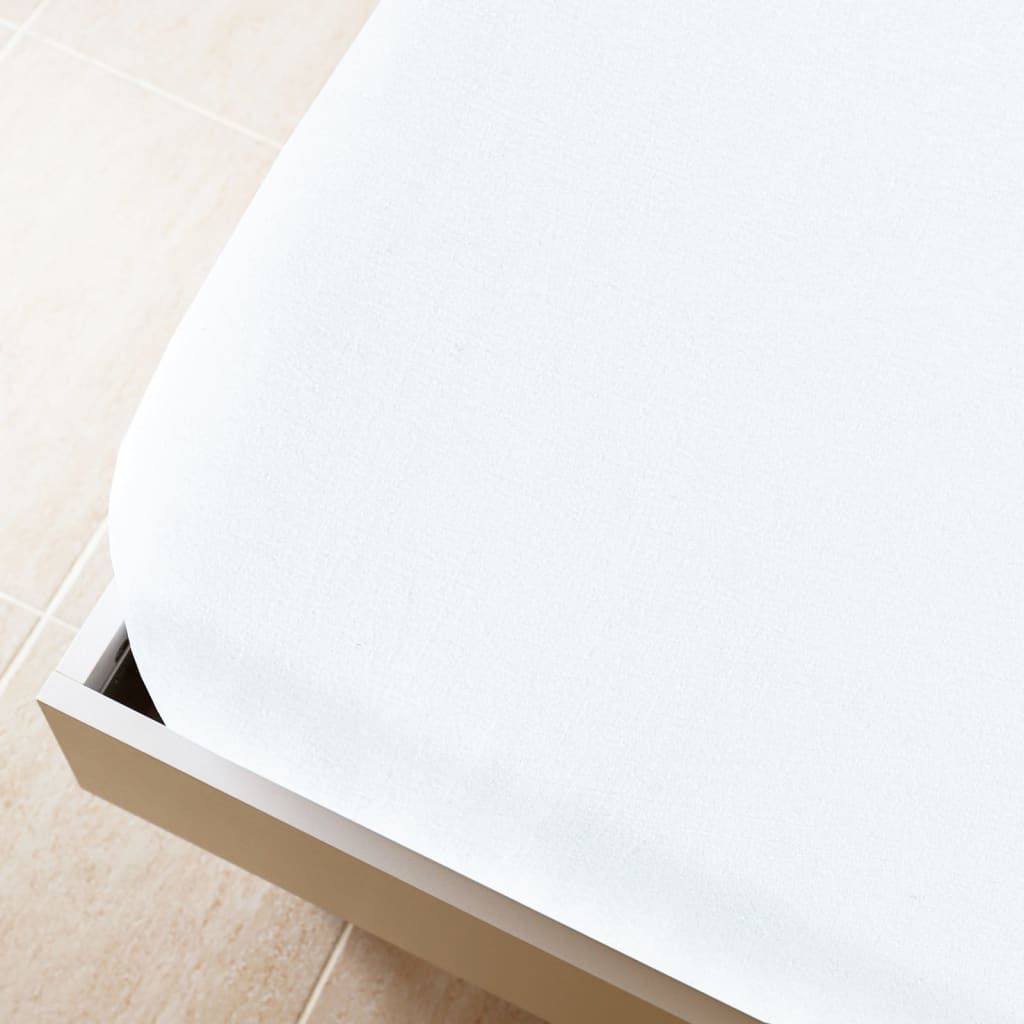 Jerseylaken 2 stk hvit 160x200 cm bomull