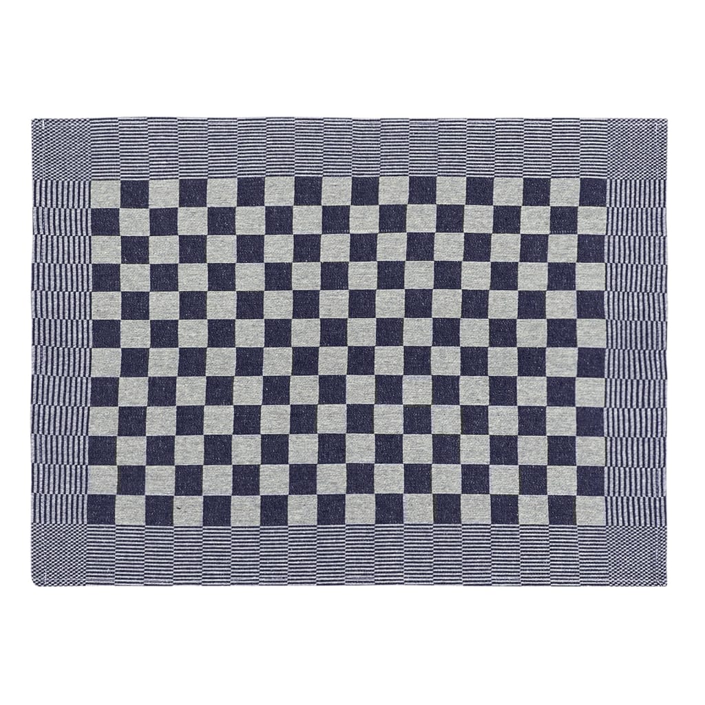 Kjøkkenhåndklær 10 stk blå og hvit 50x70 cm bomull