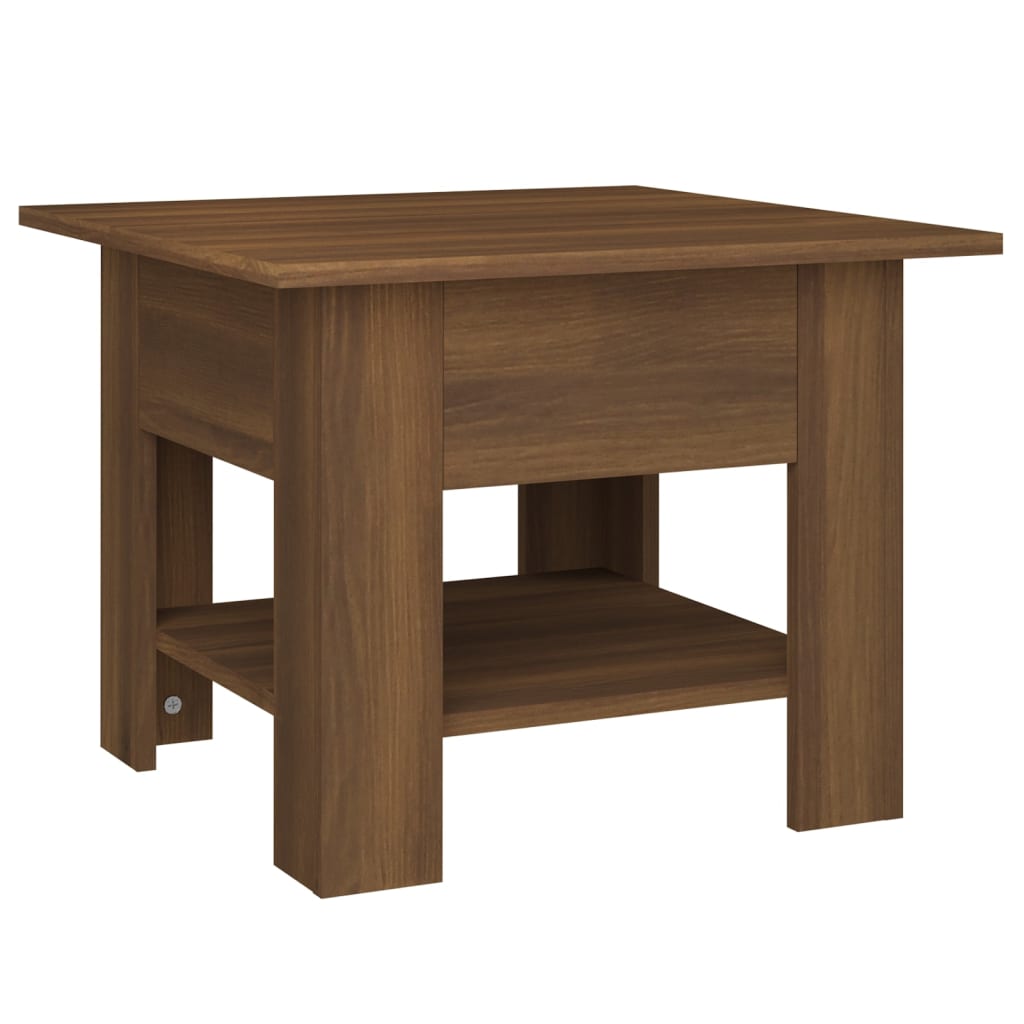 Salongbord brun eik 55x55x42 cm konstruert tre