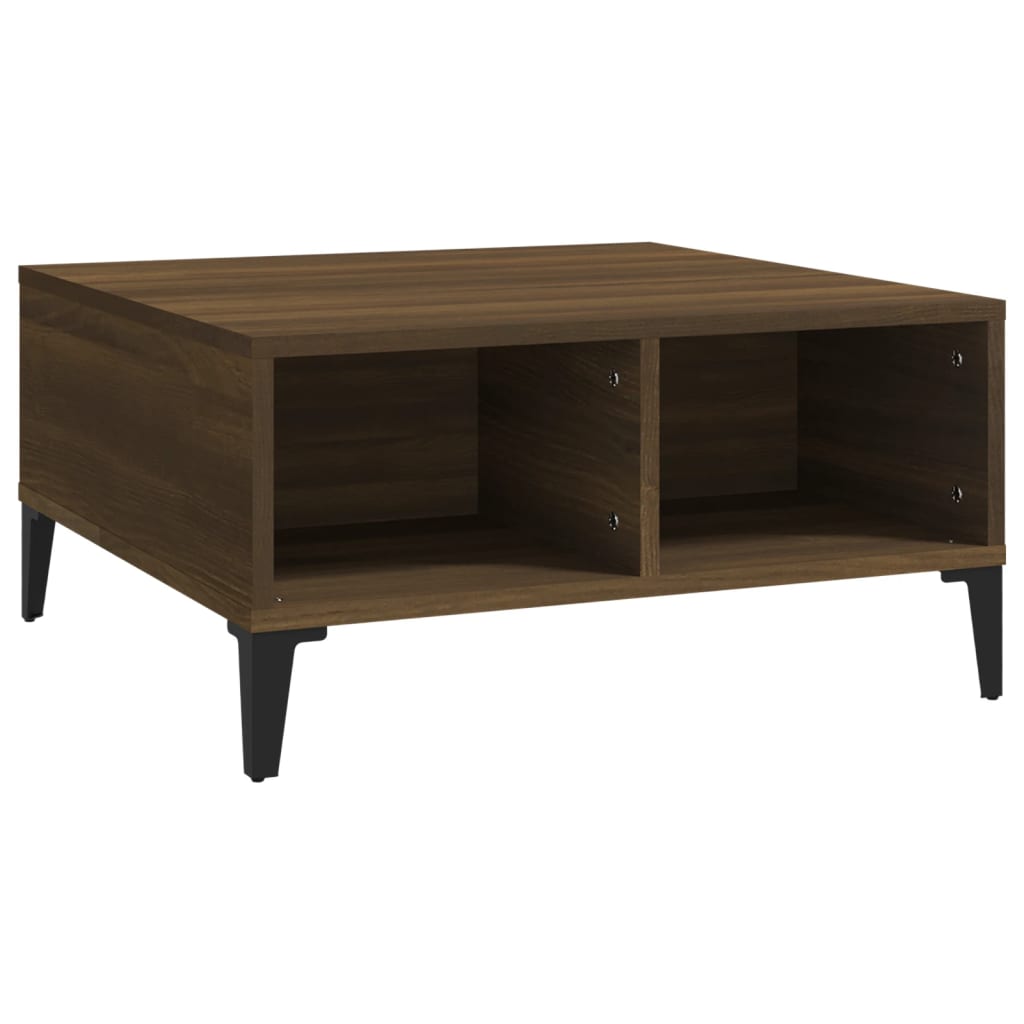 Salongbord brun eik 60x60x30 cm konstruert tre