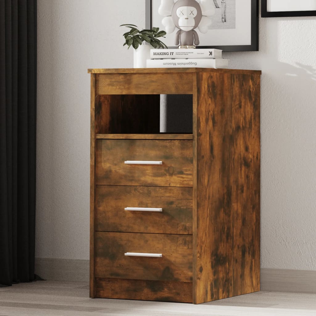 Kommode Røkt Eik 40X50X76 Cm Konstruert Tre