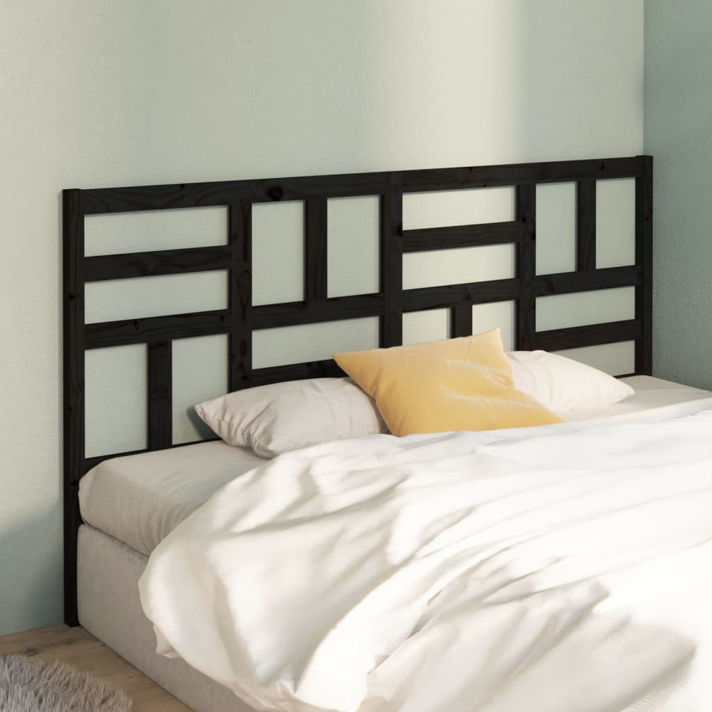 Sengegavl Svart 206X4X104 Cm Heltre Furu