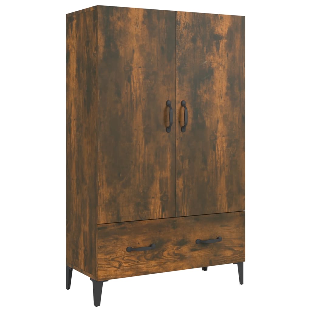 Highboard Røkt Eik 70X31X115 Cm Konstruert Tre