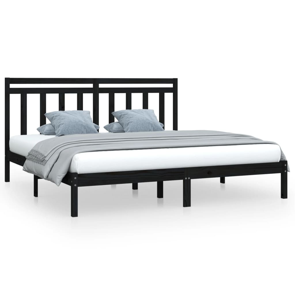 Sengeramme svart heltre200x200 cm