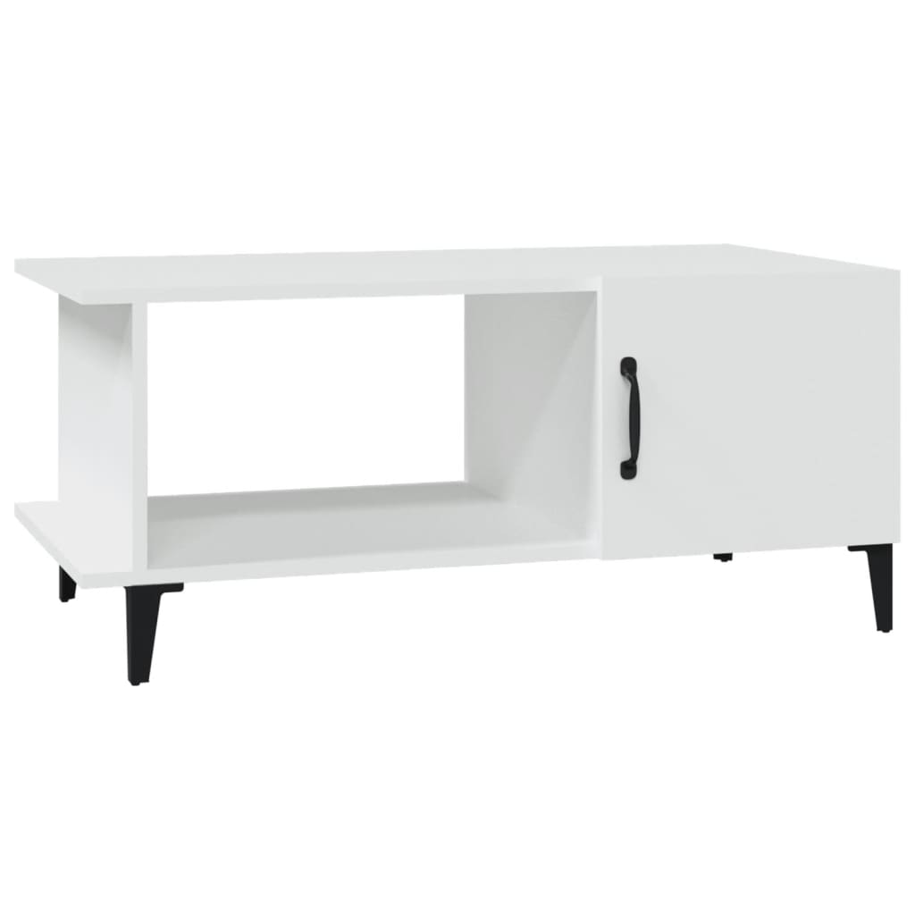 Salongbord hvit 90x50x40 cm konstruert tre