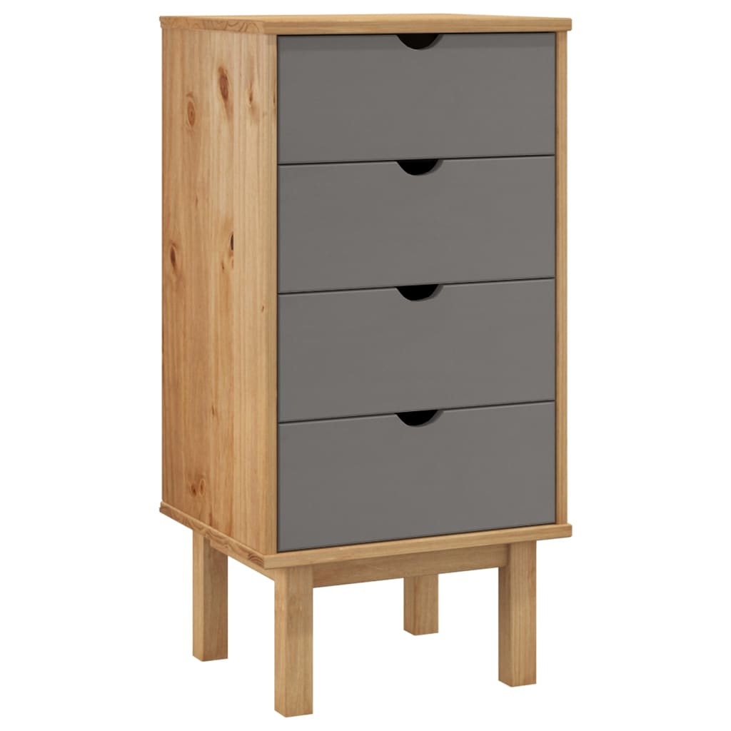 Kommode Otta Brun Og Grå 45X39X90 Cm Heltre Furu