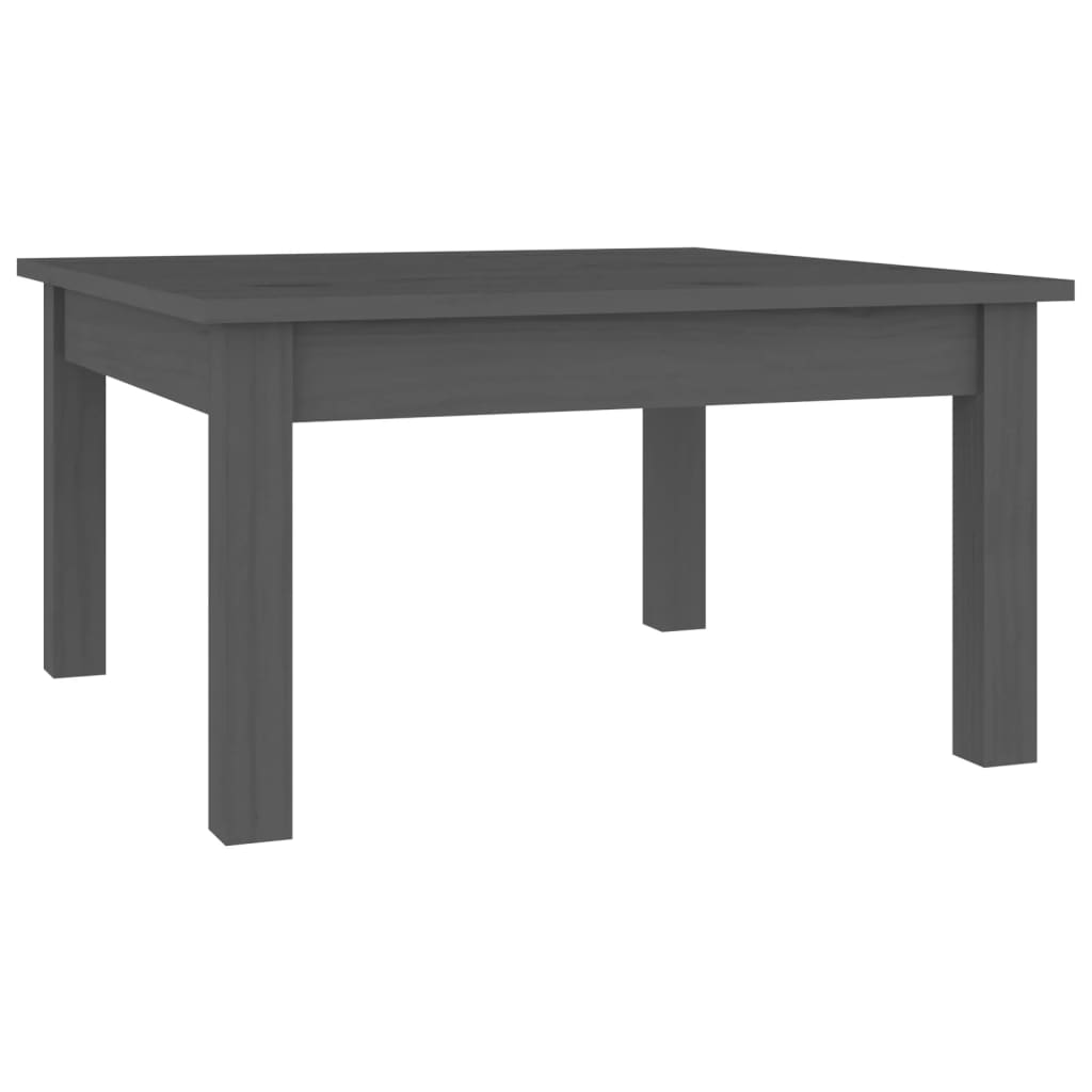 Salongbord grå 55x55x30 cm heltre furu