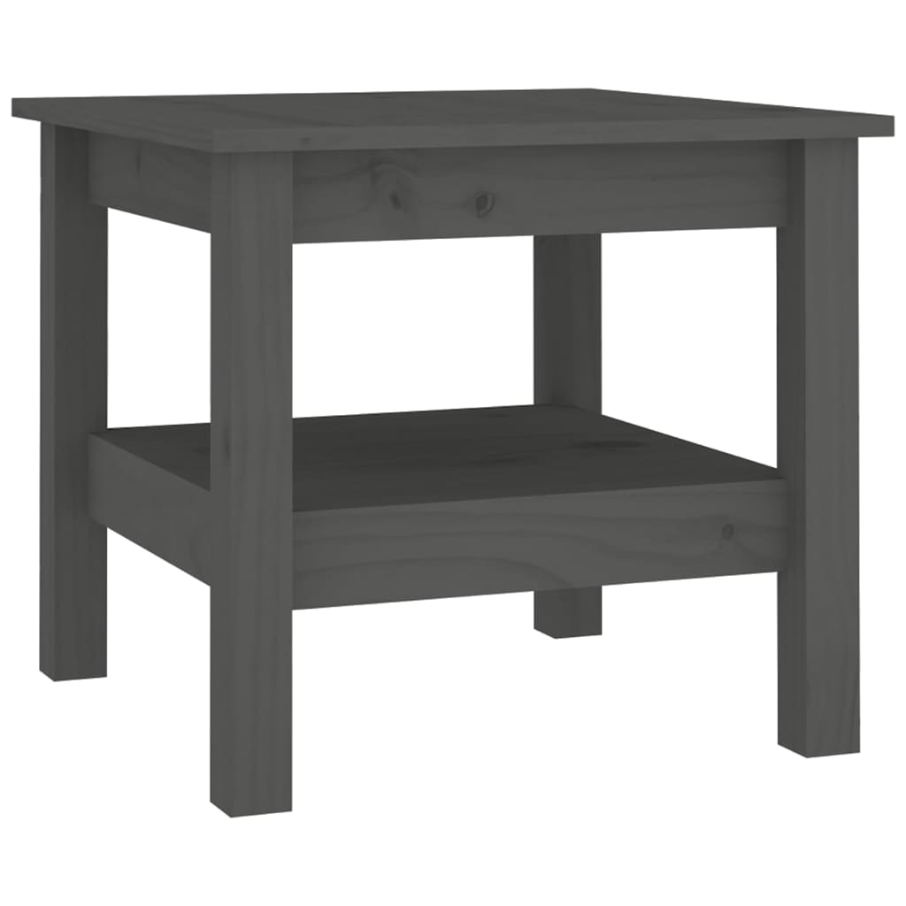 Salongbord grå 45x45x40 cm heltre furu