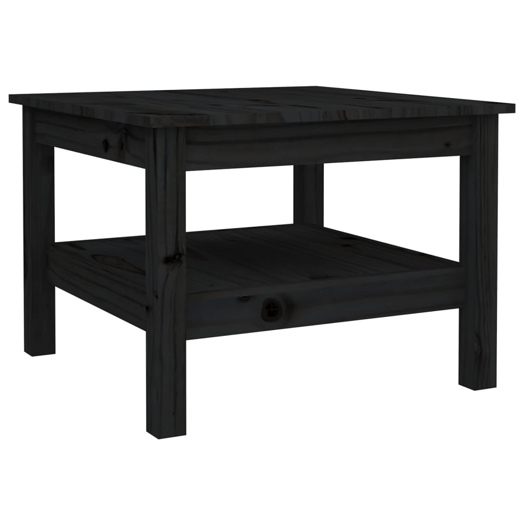 Salongbord svart 55x55x40 cm heltre furu