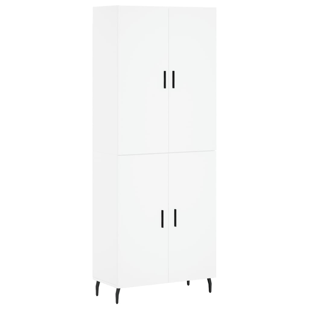 Highboard Hvit 69,5X34X180 Cm Konstruert Tre