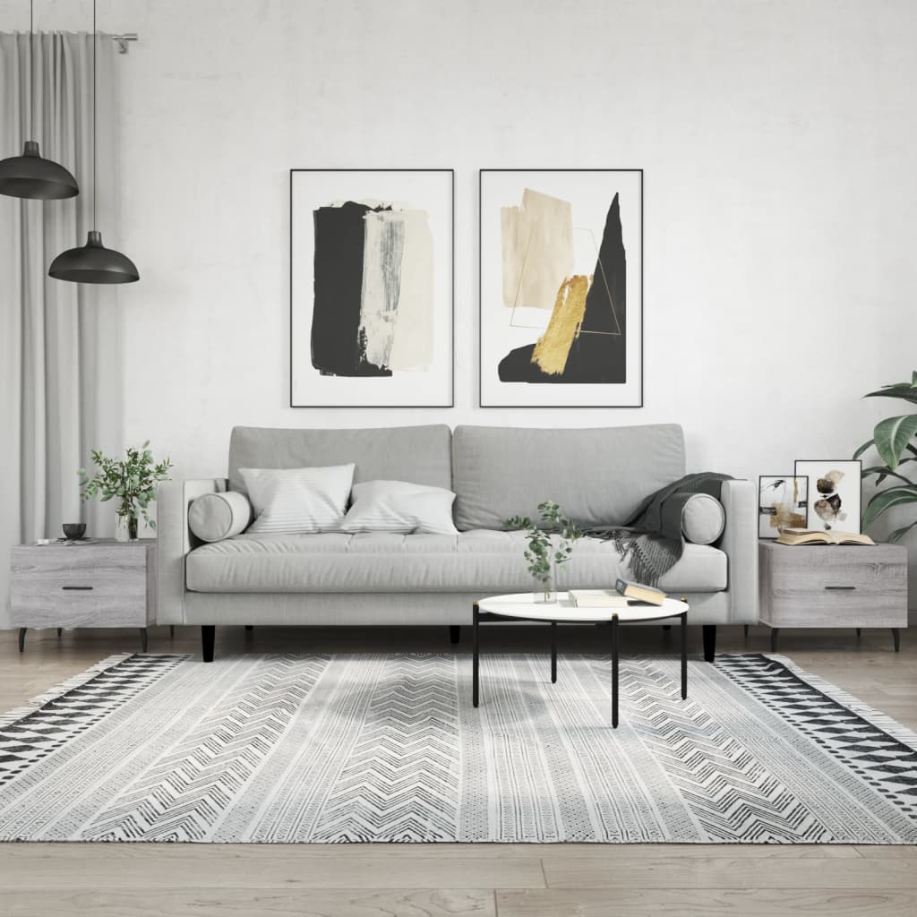 Salongbord 2 stk grå sonoma 50x50x40 cm konstruert tre