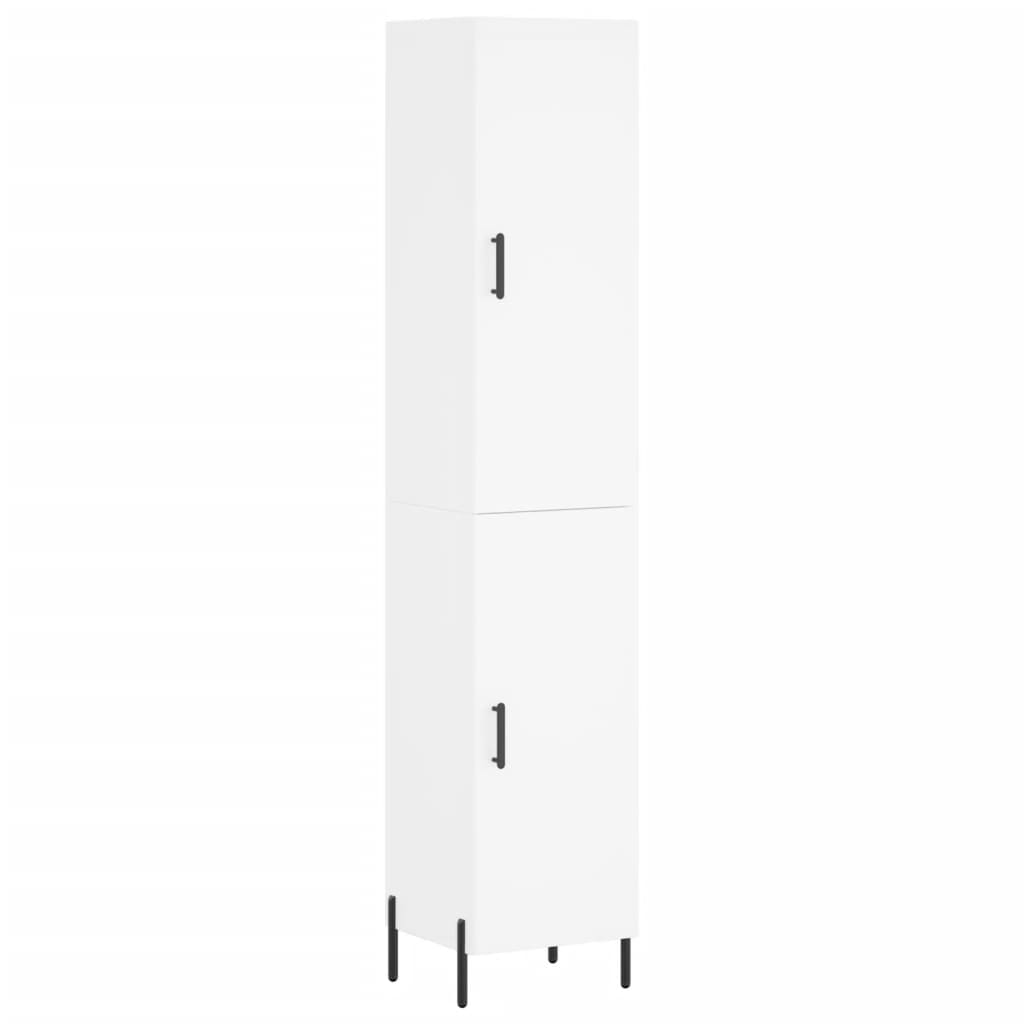 Highboard Hvit 34,5X34X180 Cm Konstruert Tre