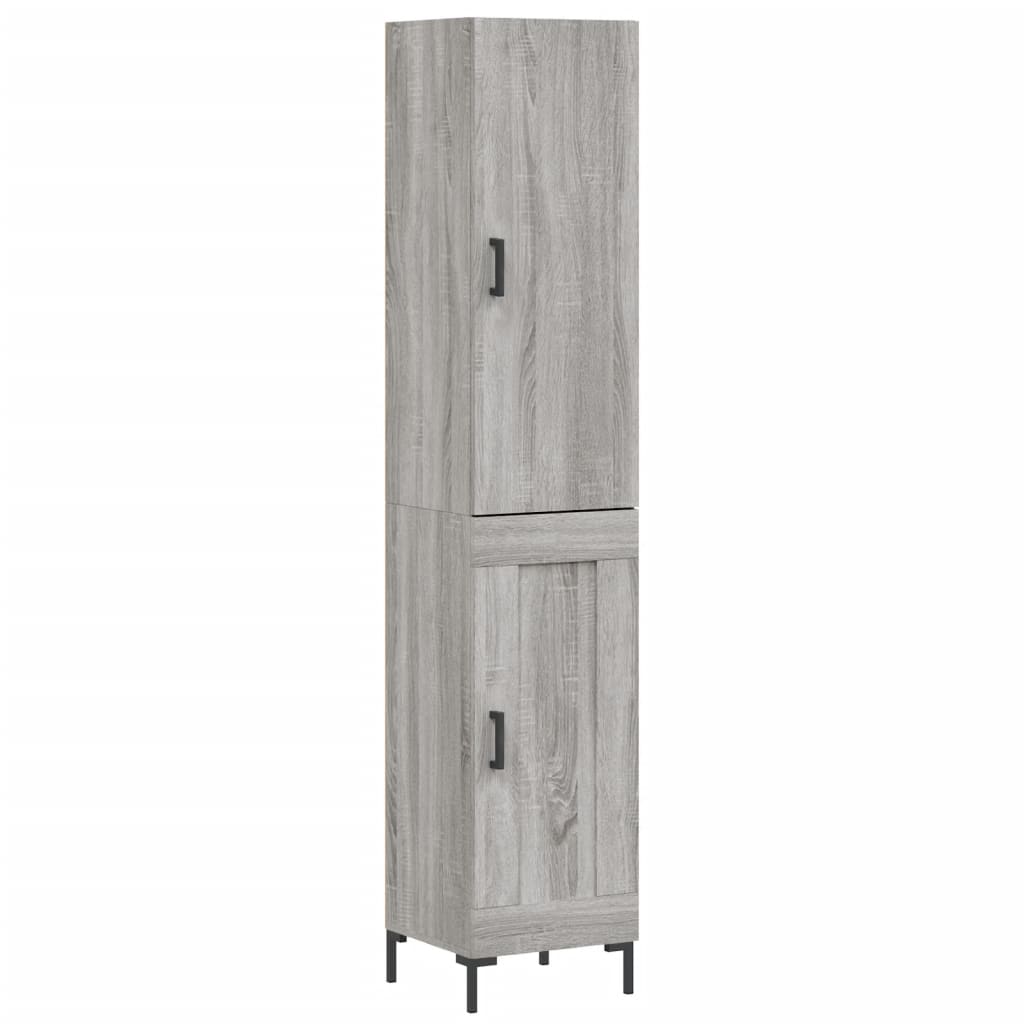 Highboard Grå Sonoma 34,5X34X180 Cm Konstruert Tre