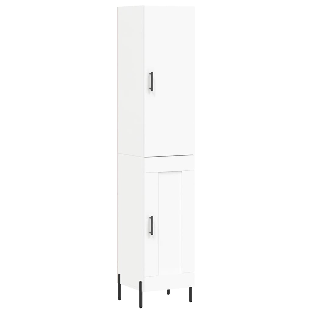 Highboard Hvit 34,5X34X180 Cm Konstruert Tre