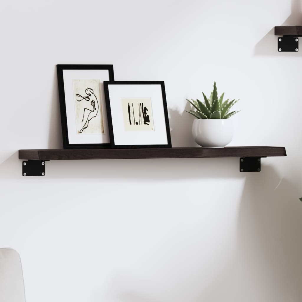 Vegghylle Mørkebrun 60X10X2 Cm Behandlet Heltre Eik