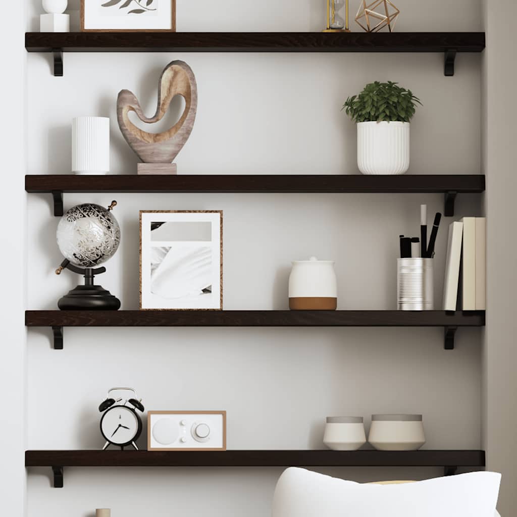 Vegghylle Mørkebrun 80X10X4 Cm Behandlet Heltre Eik